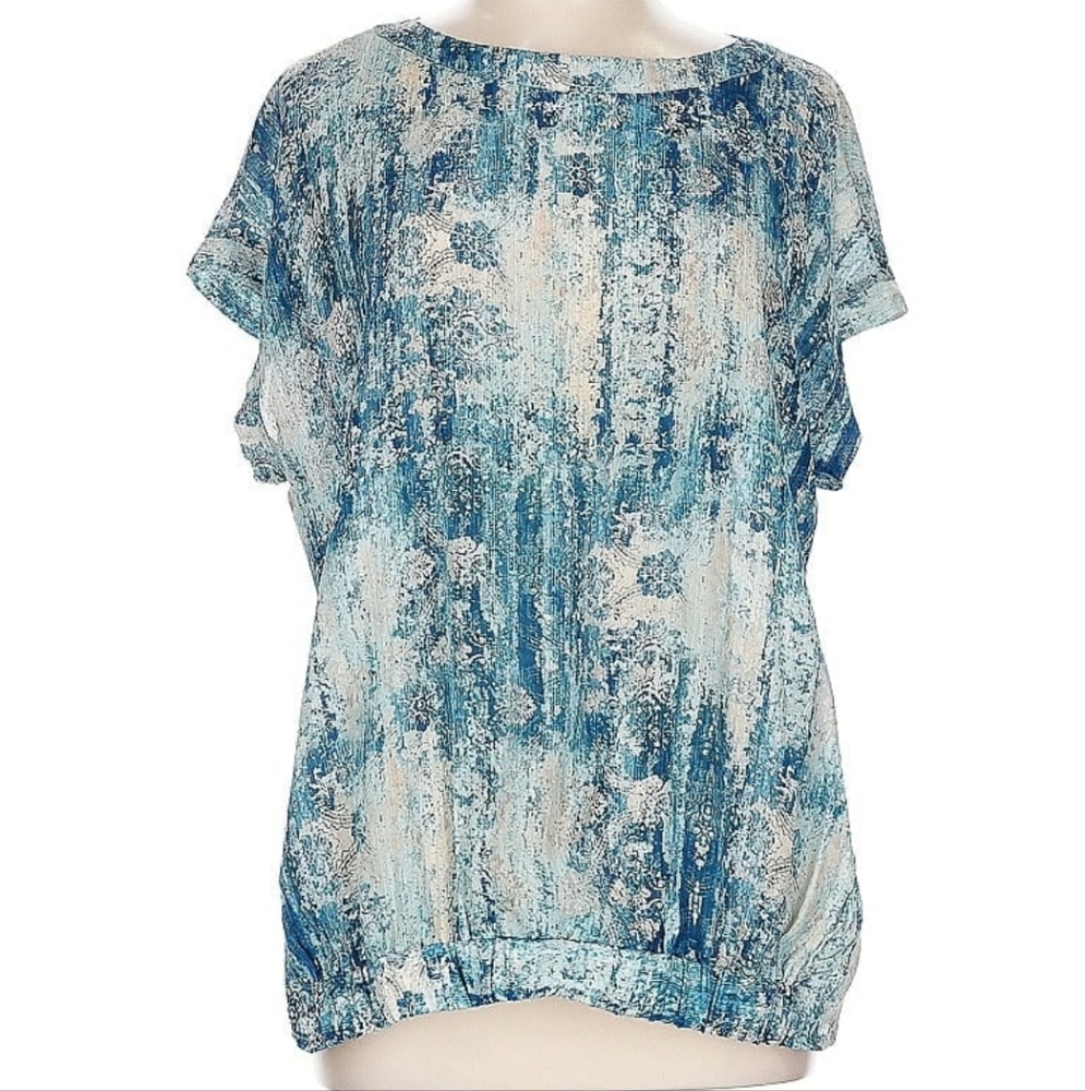 Johnny Was Pete & Greta Santorini Silk Blouse Size L NWT